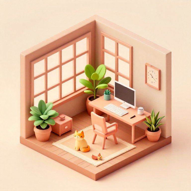 Isometric home office
